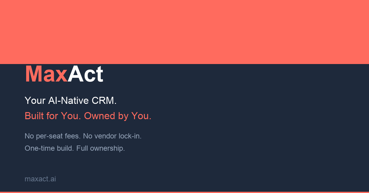 MaxAct CRM | AI-Native CRM for Small Sales Teams — No Per-Seat Fees